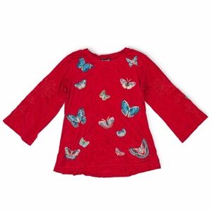 Johnny Was Luciana Kimono Sleeve Boho Embroidered Tee